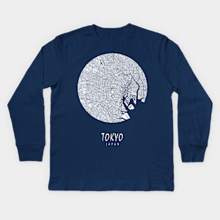 Tokyo, Japan City Map - Full Moon Kids Long Sleeve T-Shirt